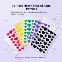 Lot de 36 patchs hydrocolloïdes en forme de cœur pour boutons, jetables, pour dissimuler et traiter l'acné, personnalisables, pour le visage, marque privée