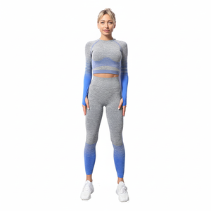 2025 nouveauté ensemble de Yoga pour femmes solide grande taille 2 pièces séchage rapide respirant Logo personnalisé - Product Image 1