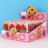 HALAl Certified Manufacturer Wholesale Custom Soft Candy Lollipop 20g Fruit Flavor Strawberry Shape for Kids' Snacks