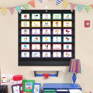 Tablero de bolsillo transparente con 7 bolsillos, resistente, para colgar en el aula, en casa, para pared de palabras, tarjetas de letras, tablero de frases - Product Image 6