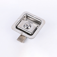 Poignée de verrouillage encastrée en acier inoxydable 82,5*82,5 mm, finition polie durable, pour boîte à outils, remorque, auvent, avec 2 clés