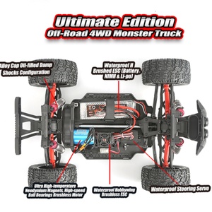 Camion monstre tout-terrain RC électrique 4x4 à l'échelle 1/10 Brushless REMO Hobby SJY-1035 2,4 GHz MMAX, voiture RC de simulation professionnelle - Product Image 2