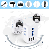 Adaptateur de voyage italien pour le Royaume-Uni, multiprise avec 3 prises CA, 3 ports USB, 1 port Type-C, en cuivre, 13A, résistant aux manipulations, boîtier ignifuge
