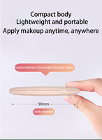 Cermin Makeup saku untuk wanita, perawatan kecantikan perjalanan portabel alat Makeup bulat ganda lampu Led Mini cermin rias lucu