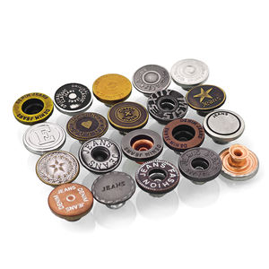 KUNSHUO Vintage Custom Logo Square Plating Stainless Steel Brass Iron <b>Metal</b> Jeans <b>Buttons</b> - Product Image 2