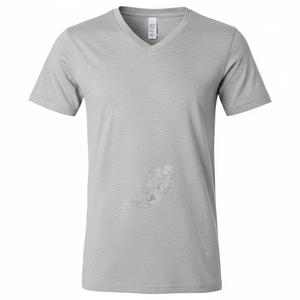 เสื้อยืดสีเทาเฮเทอร์คอวีสีพื้น - Product Image 1