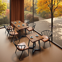 Ensemble de meubles de restaurant commercial, fauteuil de loisirs design, mobilier de café, table et chaises de salle à manger pour le thé au lait