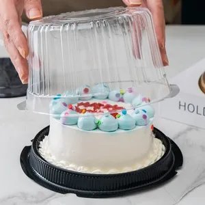 厂家批量销售塑料盒热成型包装12.5英寸塑料圆形芝士蛋糕巧克力蛋糕盒