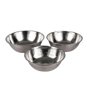 Uso cucina in acciaio inox 3 pcs colino set lavare il riso setaccio cestello