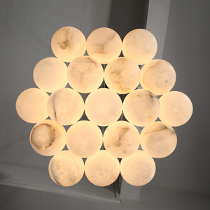 <span class=keywords><strong>Lampadario</strong></span> a palloncino luce di lusso in ottone pietra naturale globo di marmo camino soggiorno camera da letto Nordic hotel <span class=keywords><strong>lampadario</strong></span> abalaster - Product Image 4