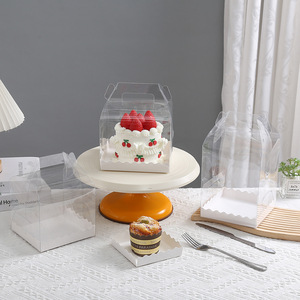 Bán buôn PVC Mousse bánh sinh nhật hộp để đi có thể tái chế vận chuyển tùy chỉnh Bánh hộp với xử lý - Product Image 2