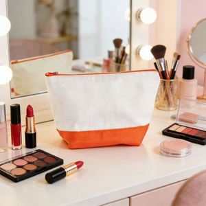<b>Large</b> Capacity Canvas Zipper Handheld Makeup Stationery Storage Organizer <b>Bag</b> Eco Friendly Pouch - Product Image 4
