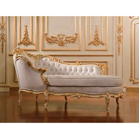 Ensemble de lit de luxe de style italien, style royal, avec garniture dorée, capitonné, en cuir de haute qualité, en bois français, personnalisé pour salon