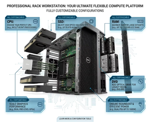 Originale Genuino <span class=keywords><strong>DELL</strong></span> Precision T7960/T7920 W5-3423 1400W Personalizzabile CPU RAM SSD HDD GPU + Monitor <span class=keywords><strong>DELL</strong></span> da 23,8 pollici P2425H - Product Image 5