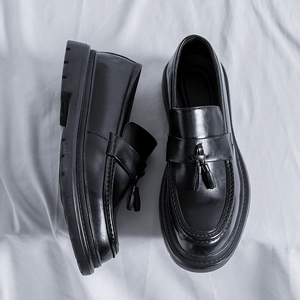 Scarpe eleganti da uomo firmate retrò mocassini Casual in pelle microfibra-punta alta facile da indossare altezza che aumenta i nuovi stili per i grandi - Product Image 6