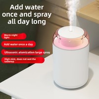 Petit humidificateur silencieux mini portable alimenté par USB, fonction de minuterie, utilisation en chambre, salon, voiture, grande production de brume 1,0-2,5L
