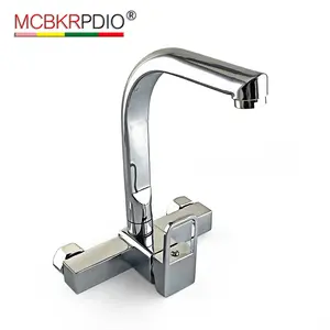 Hot cold water two way single lever zinc kitchen sink wall mount taps basin faucet
