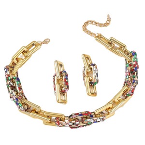 Conjunto <span class=keywords><strong>de</strong></span> bisutería para <span class=keywords><strong>mujer</strong></span>, declaración gruesa <span class=keywords><strong>de</strong></span> Hip Hop, aleación chapada en oro <span class=keywords><strong>de</strong></span> 18 quilates, pendientes <span class=keywords><strong>de</strong></span> eslabones cubanos, Gargantilla, conjuntos <span class=keywords><strong>de</strong></span> collar - Product Image 5