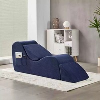 Canapé multifonctionnel en velours côtelé pour salon, fauteuil de relaxation avec coussin lombaire et repose-pieds, canapé ergonomique en mousse pour couple, idéal pour le yoga