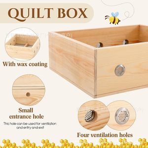 Caja de Alimentación para Abejas de Madera, Rectangular, Duradera, Equipo de Apicultura para Invierno, para Colonias de Abejas - Product Image 5