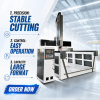 Machine de fraisage CNC 5 axes, moteur de broche 3,5-7,5 kW, table de travail 1300x2500 mm, système de contrôle Mach3, routeur CNC 3D, découpe de mousse EVA