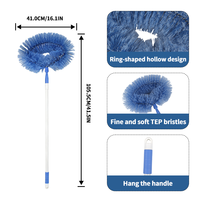 Brosse à toile d'araignée télescopique pour le nettoyage de la maison, brosse à long manche pour nettoyer les plafonds