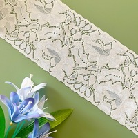 Dentelle large en nylon et élasthanne à motif floral, 8 cm, élastique double face, design européen, accessoires pour sous-vêtements et jupes