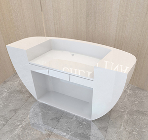 Salon <span class=keywords><strong>Spa</strong></span> thiết kế cong đơn phía trước quầy tiếp tân nhỏ bằng đá cẩm thạch trắng bàn tiếp tân - Product Image 6