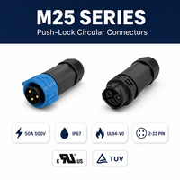 Connecteur étanche M25 résistant aux chocs et aux vibrations pour écran LED, stockage de batterie et onduleur d'énergie