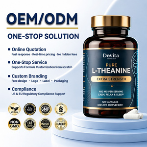Cápsulas de L-Teanina con Fórmula Personalizada OEM, 400 mg, Calma Natural, Sin Hábito, Ayuda para Dormir, 180 Cápsulas, Suplemento Dietético Vegano - Product Image 1