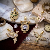 LUOYUNE 2026 Collier unisexe tendance en laiton plaqué or 18 carats avec pendentif ange ailé en zircon, breloques phénix et aigle, idéal pour un cadeau