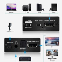 Commutateur HDMI 2.0 4K Hardrock Metal, distributeur, séparateur audio et décodeur + convertisseur ARC avec HDCP et HDR10 60Hz
