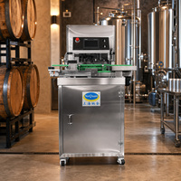 Machine de scellage électrique automatique mobile en acier inoxydable 304 pour canettes, haute précision, économie d'énergie, pour bière artisanale, boissons, lait