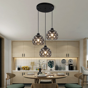 Factory Nordic <b>Light</b> Fixture 3 Heads <b>Dining</b> Room Ceiling Chandelier Restaurant Crystal Pendant Lighting for Kitchen Island - Product Image 5