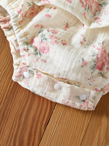 Traje de verano 2026 para bebé, mono floral sin <span class=keywords><strong>tirantes</strong></span> para niñas, lindo conjunto de gateo con sombrero - Product Image 5