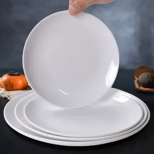 Прямая Заводская 10-дюймовая круглая меламиновая тарелка, 100% меламиновая Современная дизайнерская пластиковая посуда хорошего качества для подачи еды