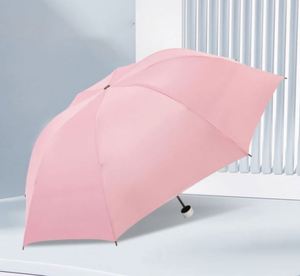 Parapluie portable pliable en 3 sections anti-UV de conception moderne à commande manuelle, personnalisable pour la promotion publicitaire en gros - Product Image 2