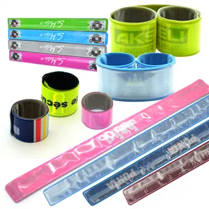 Factory Manufacturer Kids Plastic Silicon Slap Wristband Cheap Custom Logo Bracelet Snap Reflective Armbands Slap Band