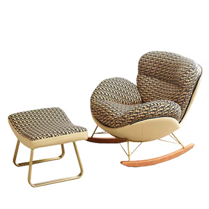 Chaise longue à bascule de style nordique moderne, luxueuse, écologique et antique pour salon, chambre à coucher, meubles de maison - Product Image 2