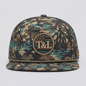 Casquette de golf camouflage vert Woodland, imperméable, avec patch PVC, cordon, 5 panneaux, perforations laser, respirante, snapback, pour hommes et femmes - Product Image 2