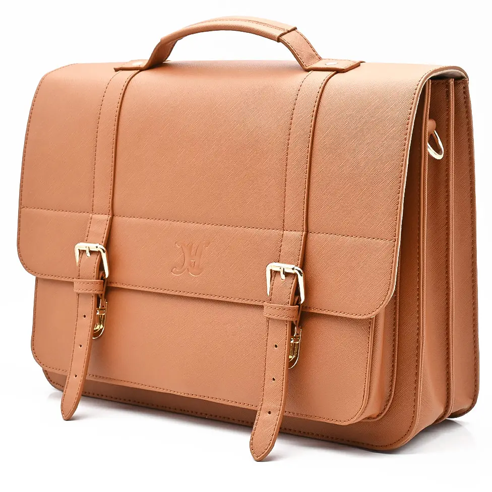 Designer Genuine Leather Portfolio Shoulder Messenger Workout Business Office Briefcase Laptop Bag For Men