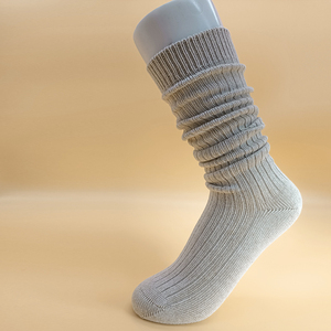 1 paire de chaussettes mi-mollets en coton chanvre naturel de couleur unie lavables en machine chaussettes confortables douces respirantes à double aiguille CHS - Product Image 6