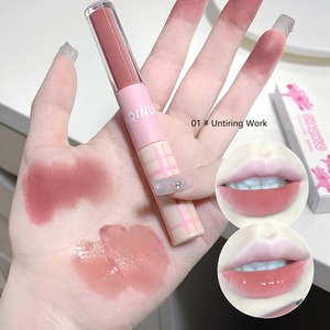 Vert Temps Double Tête Lèvres Glaçure Miroir Eau Brillant Lèvres Miel Brume Mat Velours Rouge À Lèvres Maquillage Abordable - Product Image 5