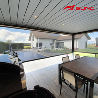 Kit de pergola SUNC Qutdoor pour extérieur, système de toiture imperméable 4x4m, construction de jardin, lames rotatives motorisées bioclimatiques