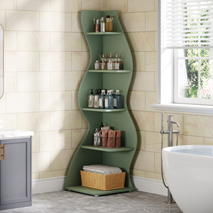 Estantería de Esquina Moderna de 5 Niveles, Librería de Pared Elegante, Estante de Almacenamiento Pequeño para Libros - Product Image 3