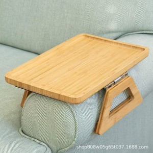 Bandeja de Sofá de Bambú 33x23cm, Mesa Auxiliar Multiusos para Sala de Estar, Diseño de Madera Sólida en Color Natural - Product Image 2