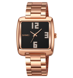Reloj de cuarzo chapado en oro vintage con logotipo personalizado OEM ODM para mujer, relojes analógicos lujosos con banda de acero inoxidable y diamantes - Product Image 3