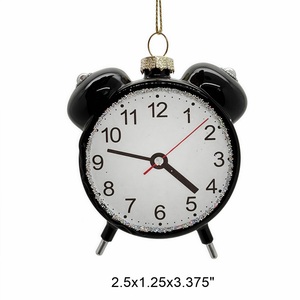 Horloge de table décorative en verre avec pendentif en forme d'arbre, vente en gros, décorations de Noël en verre, ornements suspendus pour sapin de Noël - Product Image 2