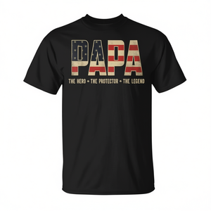 T-shirt avec drapeau américain pour papa, le héros, le protecteur, la légende, cadeau pour la fête des pères - Product Image 2
