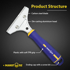 Dụng Cụ Lau Sàn, Tường, Sơn Kính, Cửa Sổ 60 # Lưỡi Thép Carbon Cạo Mềm TPR Tay Cầm Vệ Sinh - Product Image 2